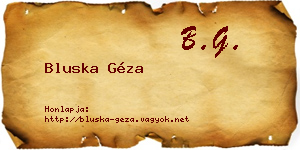 Bluska Géza névjegykártya